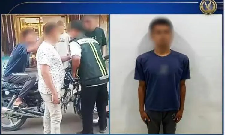 تسليط الضوء على تفاصيل فيديو يظهر دراجة نارية بلا لوحات تسير في الاتجاه المعاكس بالقليوبية. تسليط الضوء على تفاصيل فيديو يظهر دراجة نارية بلا لوحات تسير في الاتجاه المعاكس بالقليوبية.