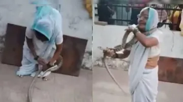 جدة تلتف ثعباناً حول عنقها