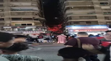حريق في الطابق العلوي لمطعم كشري في فيصل