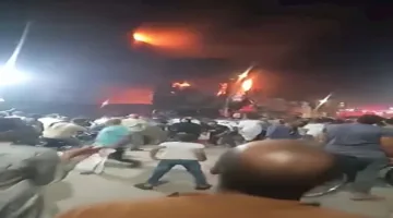 حريق كبير ي devastates محلين وسكنيين في ملوي – صور