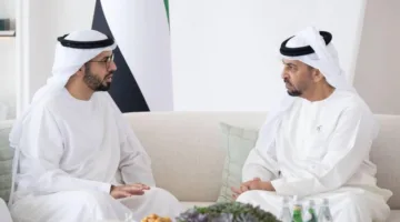 حمدان بن زايد يقدم التعازي في وفاة ابنة سالم المنصوري