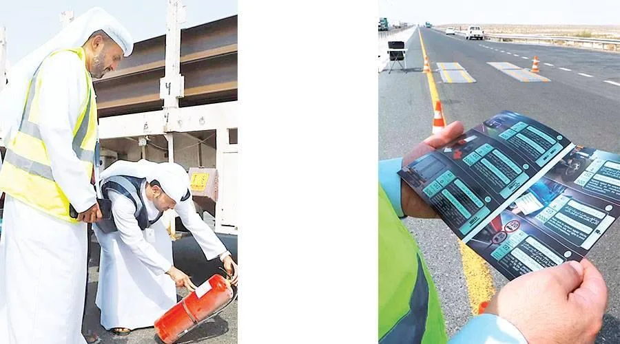 حملة توعية للسائقين في المركبات الثقيلة بأبوظبي حملة توعية للسائقين في المركبات الثقيلة بأبوظبي