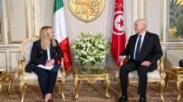 رئيسة وزراء إيطاليا ورئيس تونس يناقشان سبل تعزيز التعاون المشترك