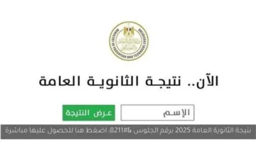 رابط مباشر للاستعلام عن نتيجة الثانوية العامة 2025 على مستقبل وطن نيوز بالاسم ورقم الجلوس