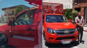 سائق سيارة ربع نقل في البحيرة يظهر قدمه من الشباك.. الداخلية تتدخل (فيديو)