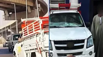 سائق سيارة ربع نقل يقف قدميه على نافذة السيارة أثناء قيادتها على “الدائري”