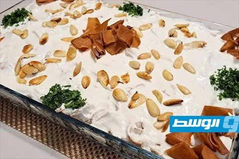 سمك بفتة مع خبز مقلي