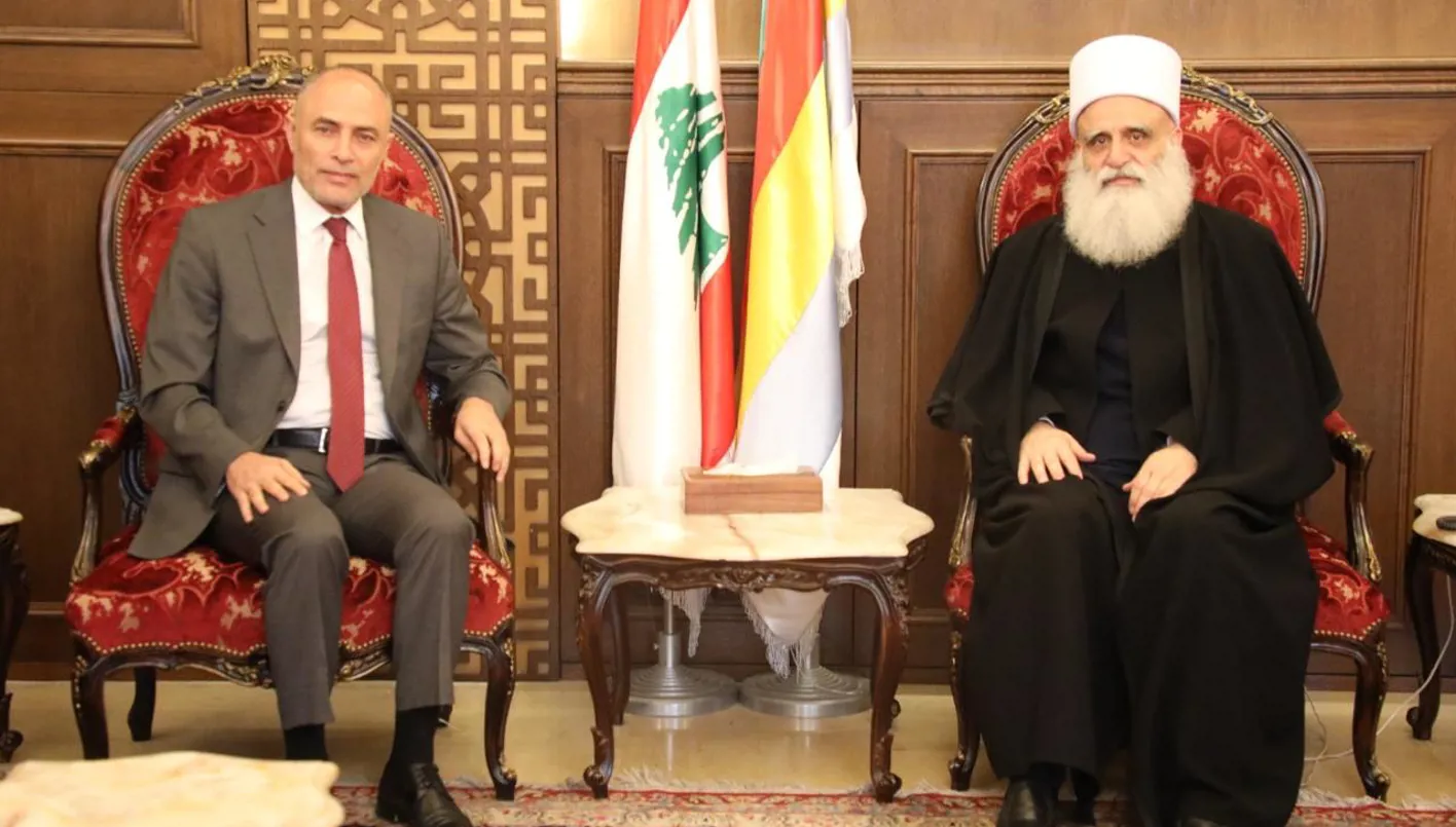 شيخ العقل ناقش مع بلاسخارت الوضع الراهن في السويداء شيخ العقل ناقش مع بلاسخارت الوضع الراهن في السويداء