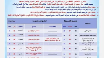 طقس غير مستقر يضرب مناطق متعددة.. الأرصاد تحذر من الأحوال الجوية يوم الأحد المقبل