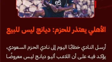 عاجل ورسمياً: الأهلي يعلن موقفه من عرض الحزم السعودي لضم أليو ديانج