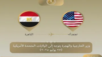 عبد العاطي يغادر إلى نيويورك لحضور مؤتمر دولي حول القضية الفلسطينية