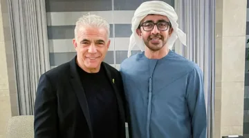 عبد الله بن زايد ولابيد يتباحثان حول جهود تحقيق هدنة في غزة