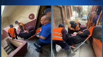 غير قادرة على الحركة.. “شرطة البحيرة” تقدم الدعم لمواطن في نقل والدته المسنّة إلى المستشفى