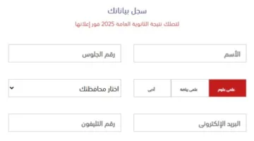 كيف تسجل معلوماتك للحصول على نتيجة الثانوية العامة 2025؟