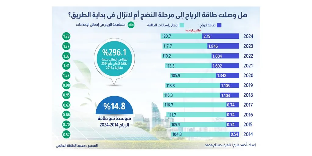 كيف كانت الرياح تدير توربينات الطاقة في مصر على مدى عشر سنوات؟