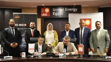 «لونجي» توقع اتفاقية مع «يونايتد إنرجي» لتنفيذ نظام طاقة شمسية هجينة بقدرة 20 ميجاوات في مصر