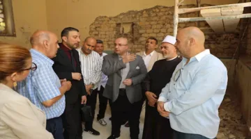 محافظ بني سويف يشرف على مشاريع تطوير مسجد السيدة حورية – صور