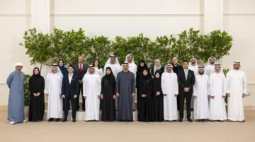 محمد بن زايد يرحب بالطلاب المتفوقين في الصف الثاني عشر وأولياء أمورهم وكبار الشخصيات التعليمية