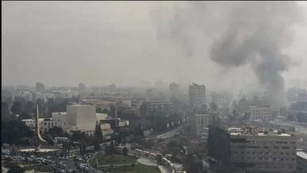 نشوب حريق حول قصر الشعب في دمشق، العاصمة السورية نشوب حريق حول قصر الشعب في دمشق، العاصمة السورية