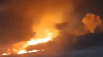 نيران ضخمة تلتهم المحاصيل الزراعية بالقرب من ركن فاروق في حلوان