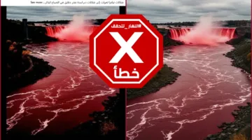 هذه الصورة لشلالات نياغارا الملوَّنة باللون الأحمر ليست صحيحة – تحقق من الحقائق#