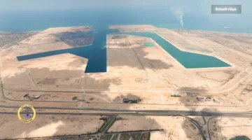 وزارة النقل تُعلن عن أحدث صور جوية لمشروع استكمال وتطوير ميناء السخنة.