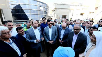 وزير الإسكان ومحافظ بني سويف يزوران محطة مياه الشرب “الفقاعي” في مركز ببا