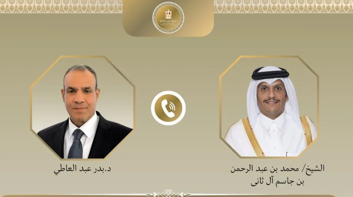 وزير الخارجية يتناول مع نظيره القطري تفاصيل تنظيم مؤتمر إعادة إعمار غزة.