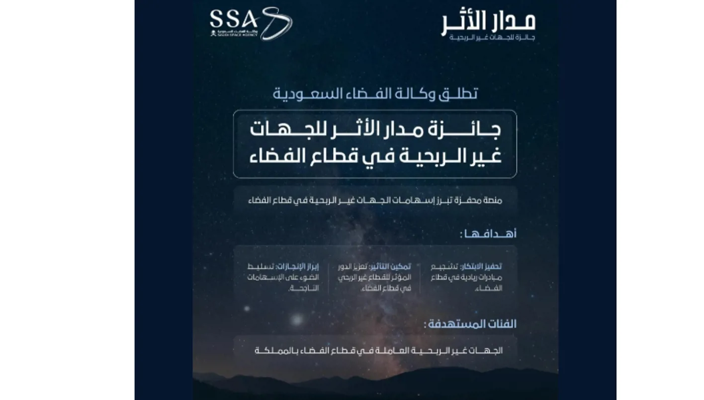 وكالة الفضاء السعودية تُطلق جائزة “مدار الأثر” في مجال الفضاء