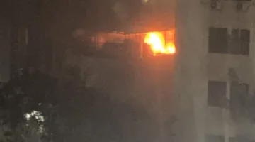 حريق في مكيف هواء على إحدى شرفات المبنى الجديد وإطفاؤه بسرعة.
