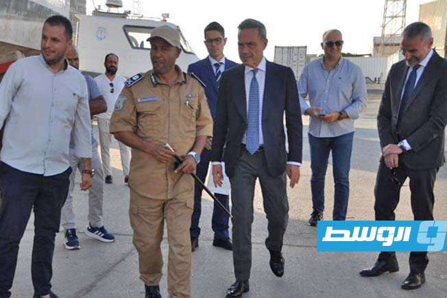 لقاء مسؤولي الإدارة العامة لأمن السواحل مع وفد الشرطة المالية الإيطالية، 31 يوليو 2025. (وزارة الداخلية)