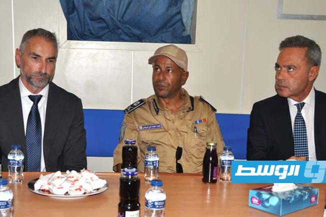 لقاء مسؤولي الإدارة العامة لأمن السواحل مع وفد الشرطة المالية الإيطالية، 31 يوليو 2025. (وزارة الداخلية)