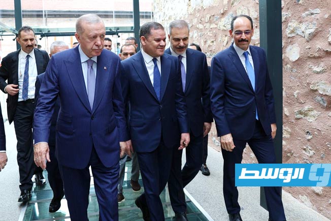 لقاء الدبيبة وإردوغان في إسطنبول، 1 أغسطس 2025. (حكومة الدبيبة)