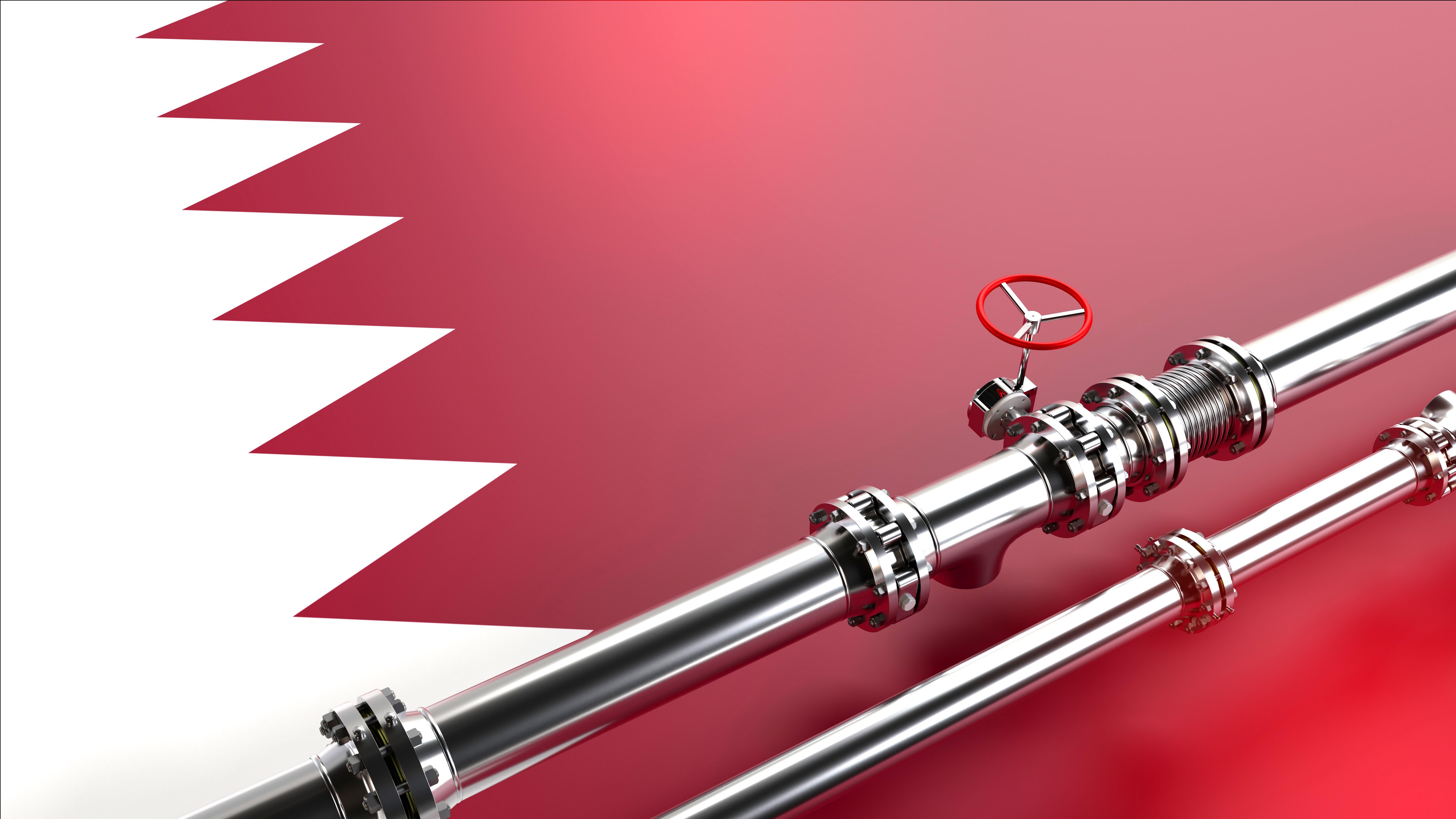 أنبوبان مع علم قطر