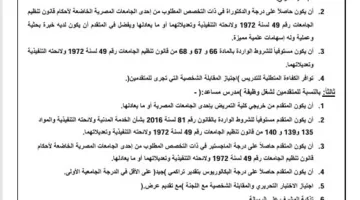 جامعة الوادي الجديد تُعلن عن الوثائق المطلوبة للتقديم لوظائف هيئة التدريس