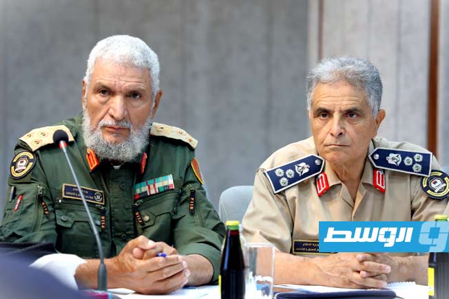 من اجتماع مجلس المفوضية الوطنية العليا للانتخابات مع عدد من القيادات الأمنية في طرابلس، 3 أغسطس 2025. (المفوضية)