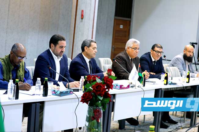 من اجتماع مجلس المفوضية الوطنية العليا للانتخابات مع عدد من القيادات الأمنية في طرابلس، 3 أغسطس 2025. (المفوضية)