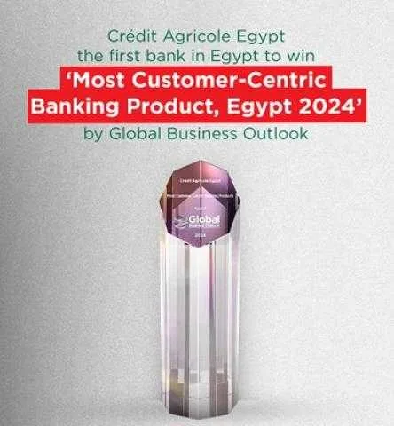 كريدي أجريكول مصر يحصد جائزة “أفضل حلول مصرفية لتلبية احتياجات العملاء” من مجلة Global Business Outlook العالمية