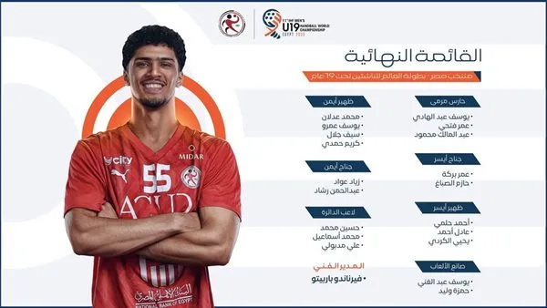 اليد تكشف عن التشكيلة النهائية لمنتخب الناشئين في بطولة تحت 19 سنة