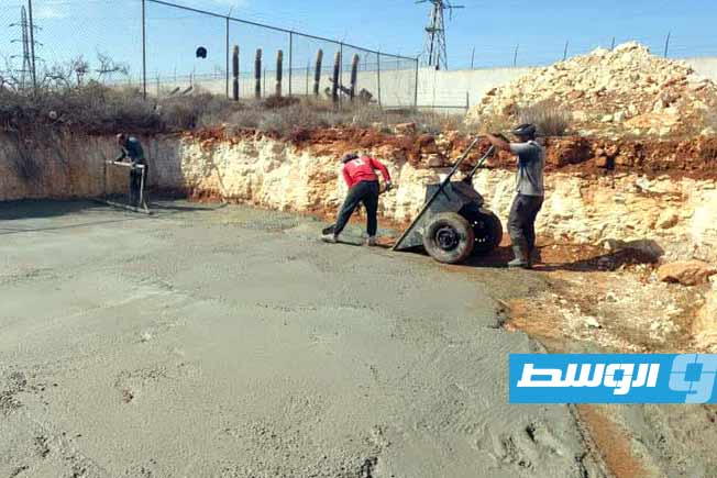 الأعمال المدنية بمحطة حقن كهرباء لملودة بالجبل الأخضر. (الشركة العامة للكهرباء)