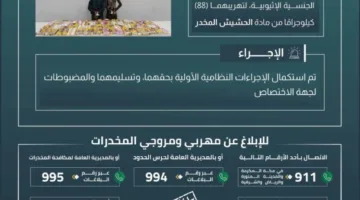 إلقاء القبض على شخصين بتهمة تهريب (88) كيلوجرامًا من المخدرات.