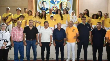 وزير الرياضة ي inaugurates a legal sports field at the Youth Center in Port Said.