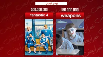 بوكس أوفيس: فيلم Weapons يحقق 150 مليون والـ Fantastic 4 يجمع نصف مليار دولار