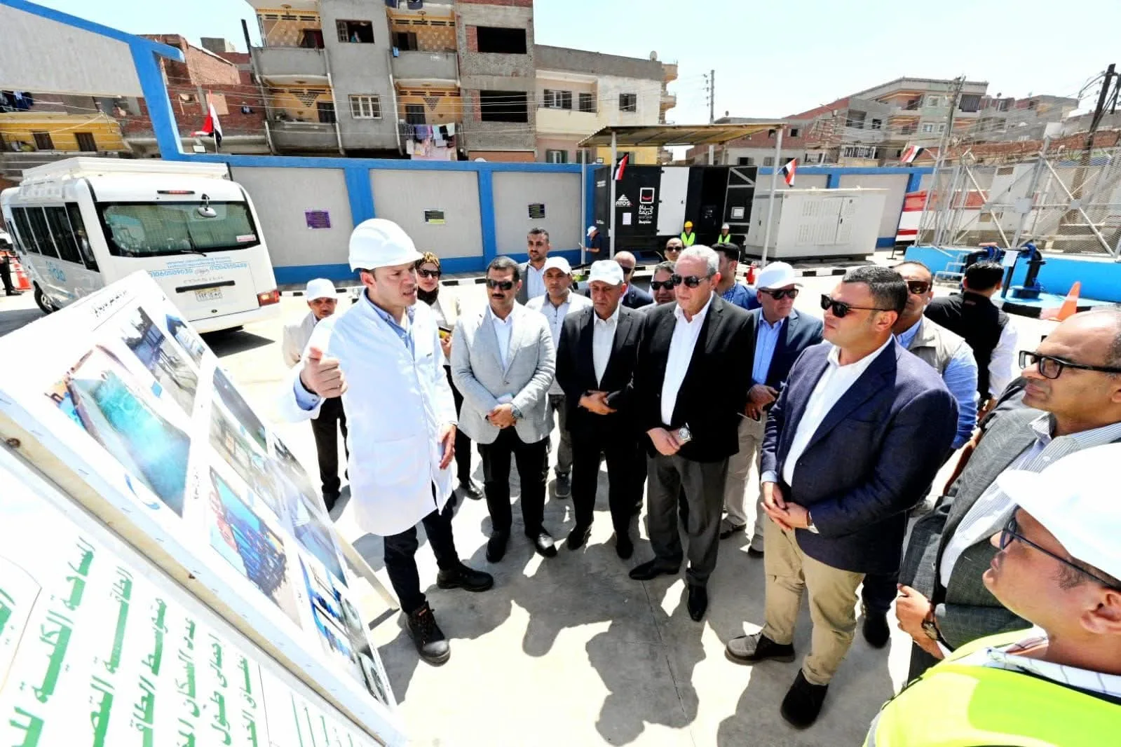 وزير الإسكان ومحافظ الغربية يزوران محطة مياه سندبسط الإرتوازية وزير الإسكان ومحافظ الغربية يزوران محطة مياه سندبسط الإرتوازية