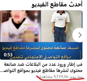 عدد مشاهدات  فيديو القبض على البلوجر سوزى الأردنية 