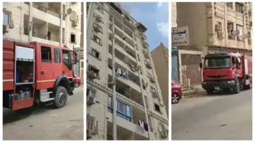 إطفاء حريق في شقة بالطابق العلوي من برج سكني في السويس