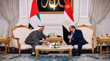 الرئيس السيسي يستقبل الشيخ محمد بن زايد في مطار العلمين