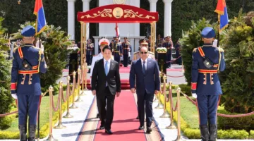الرئيس السيسي يستقبل نظيره الفيتنامي في الاتحادية لمناقشة علاقات التعاون بين البلدين.