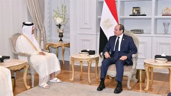 الرئيس السيسي يلتقي رئيس وزراء قطر لاستعراض مستجدات الوضع في غزة