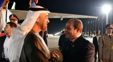 الرئيس السيسي يودع محمد بن زايد بعد انتهاء زيارته لمصر